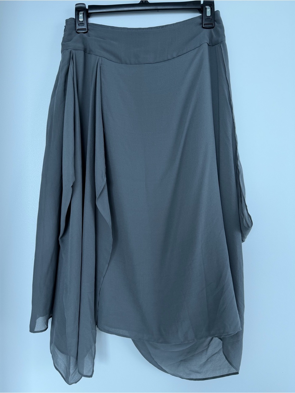 NWT Eileen Fisher 100% Silk Asymmetrical Draped Skirt